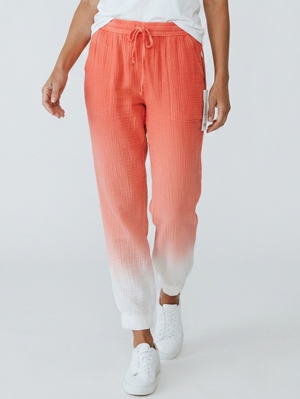 YOUNG FABULOUS &‎ BROKE Francesca Joggers Women Ombre Crinkle Cotton Resort Boho